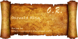Oszvald Rita névjegykártya